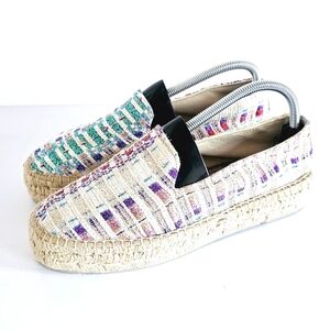 NWOB Manebí Jute Metallic Thread Platform Espadrilles Women's Size 41